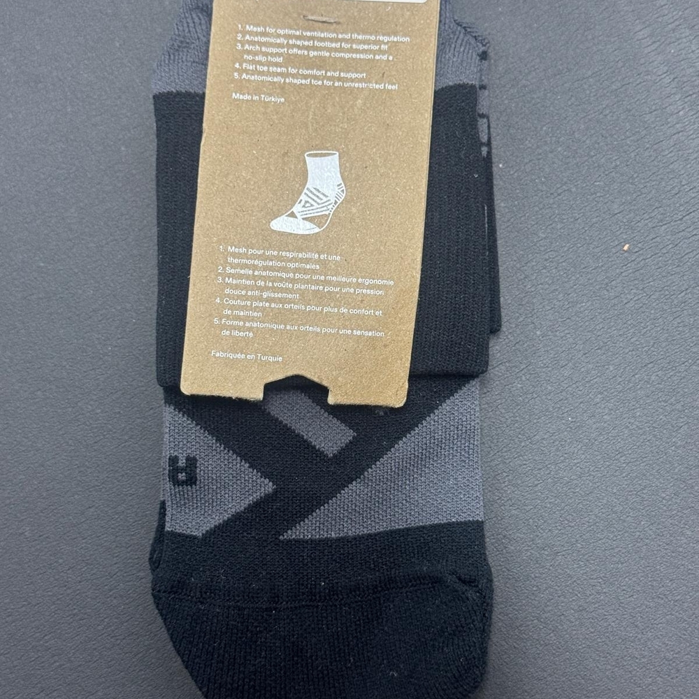 ON Performance Mid Stretch-jersey Socks Black And Grey Sz M - Picture 4 of 10